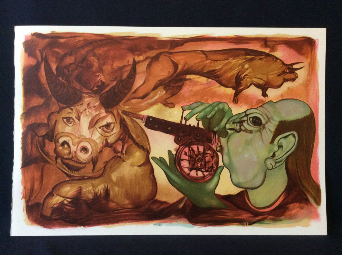 georges_brassens_lithographie_originale_couleur_illustration_par_pierre_cadiou