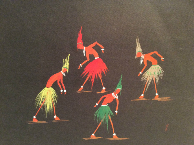 art_afrique__aquarelle_sur_papier,_signature_illisible_a_droite__dance_