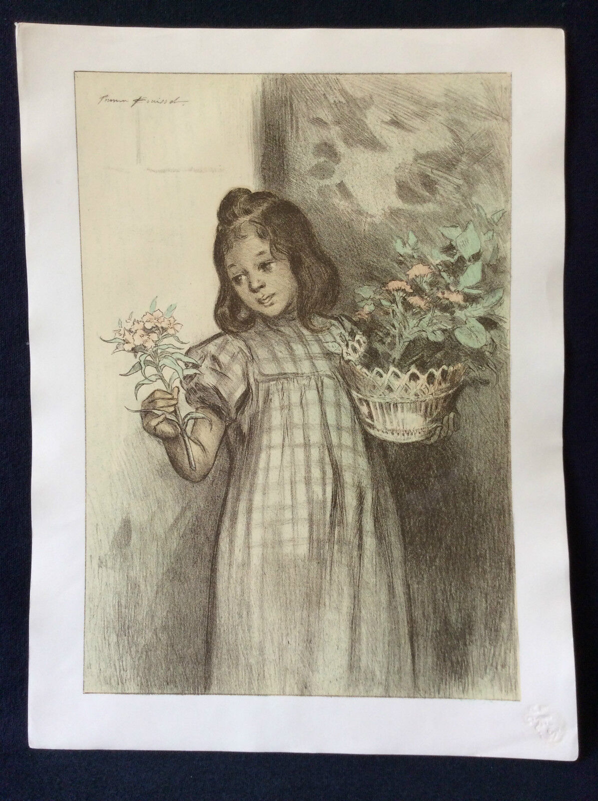 firmin_bouisset__petite_fille_aux_fleurs__lithographie_originale_de_1897__lestampe_moderne_