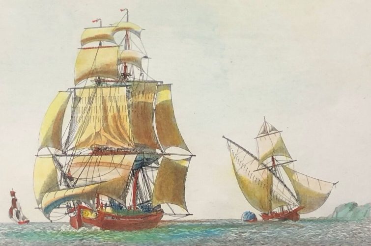 vaisseau_marchand_avec_bonnettes_dehors_et_tartane__vers_1860_marine_