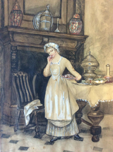 aquarelle__la_soubrette,_suiveur_jean_simeon_chardin_xviiieme__anonyme_xixeme_