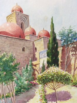 magnifique_aquarelle__paysage_oriental_signe_fearonia_