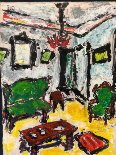 expressionnisme__huile_sur_papier_plastifie__salon_expressionniste__anonyme_
