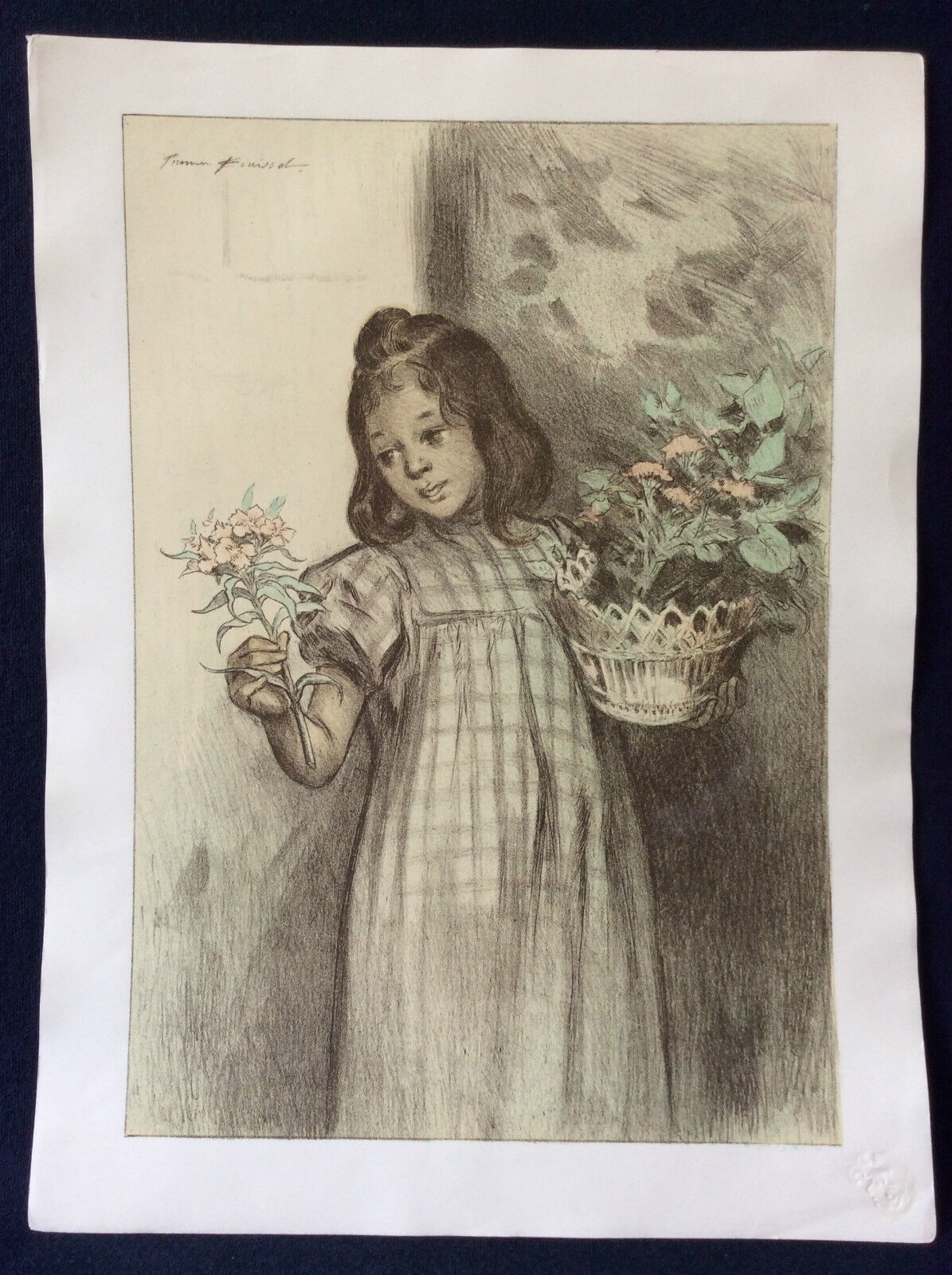 firmin_bouisset__petite_fille_aux_fleurs__lithographie_originale_de_1897__lestampe_moderne_