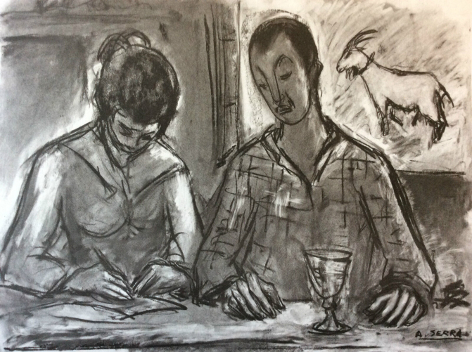 antoine_serra_1908-1995__provence,_photogravure,_couple__signee_dans_la_planche_