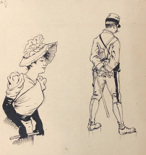 militaire_et_femme_vers_1870_encre_anonyme