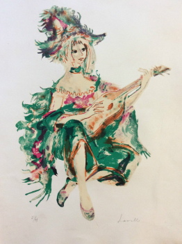 henri_laville__grande_lithographie,_jeune_femme_a_la_guitare_sur_arches_musique_