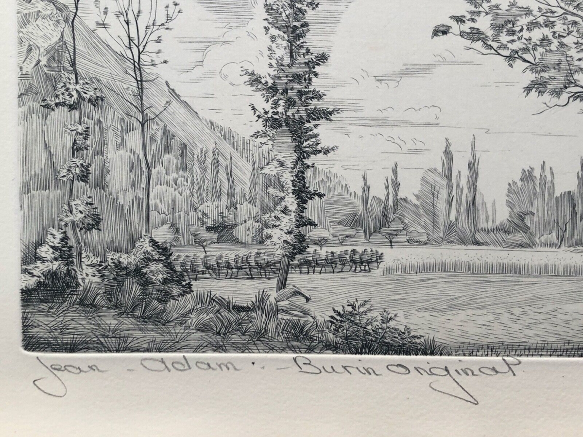 jean_adam__gravure_au_burin_de_1967__paysage_de_france,_arbres_