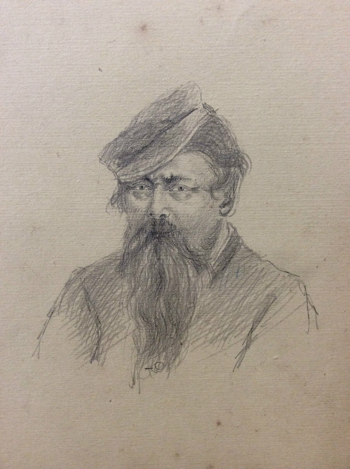 dessin_au_crayon__portrait_homme,_anonyme_fin_xixeme__belle_qualite_