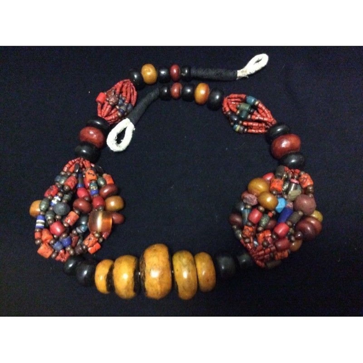 Collier Berbère Marocain Vintage De La Région De Souss - Longueur 1m20, Occasion, Pièce Ethnique Unique