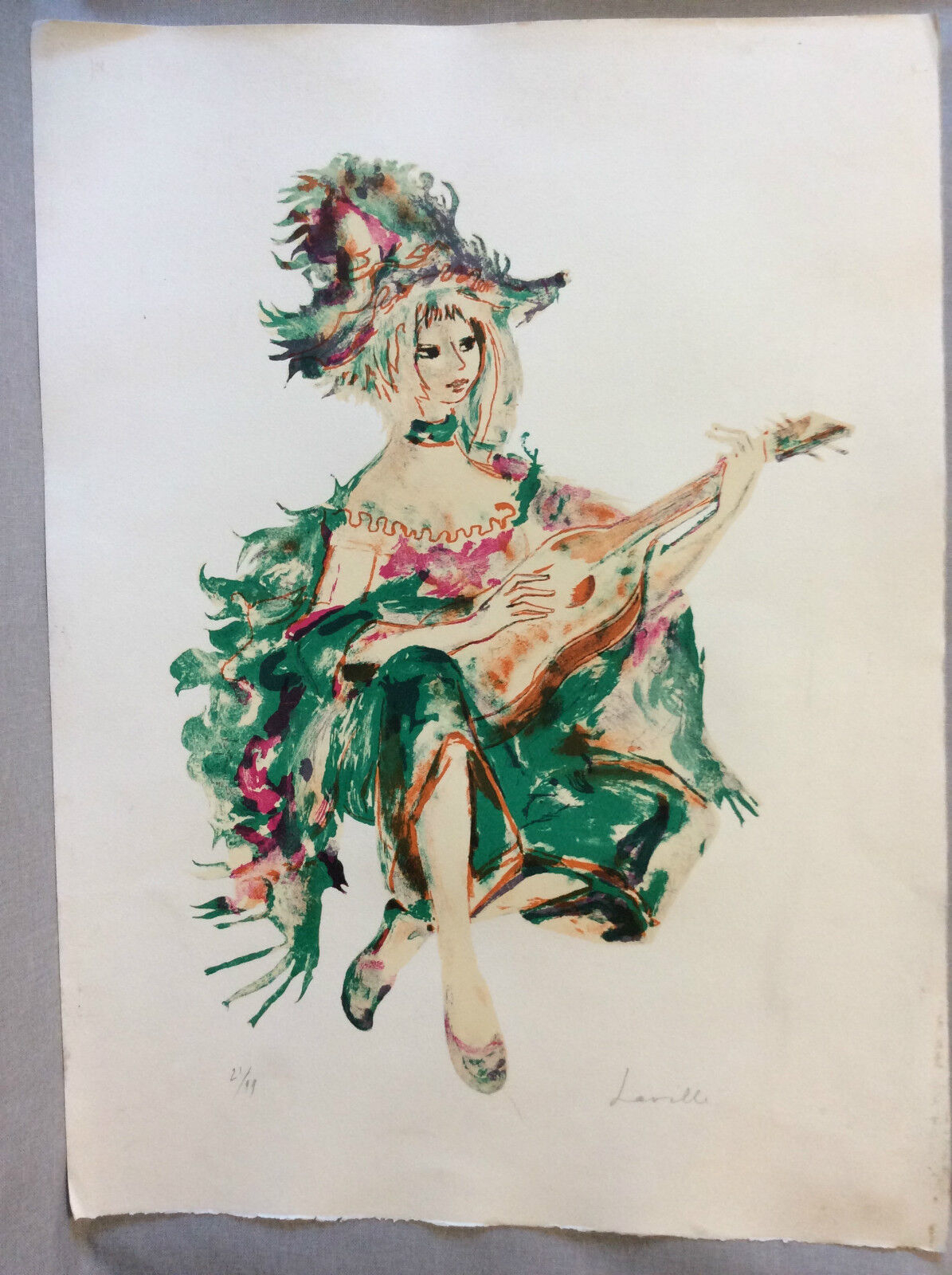 henri_laville__grande_lithographie,_jeune_femme_a_la_guitare_sur_arches_musique_