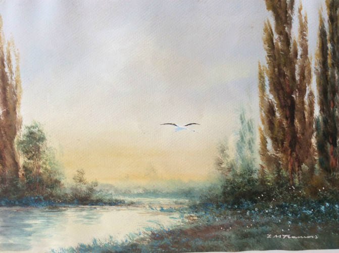 oiseau_migrateur__aquarelle,_paysage,_cigogne__signee,_xixe_debut_xxe__alsace_
