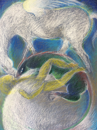 pastel_fixe__expressionniste_monogramme__cheval,_chevaux_