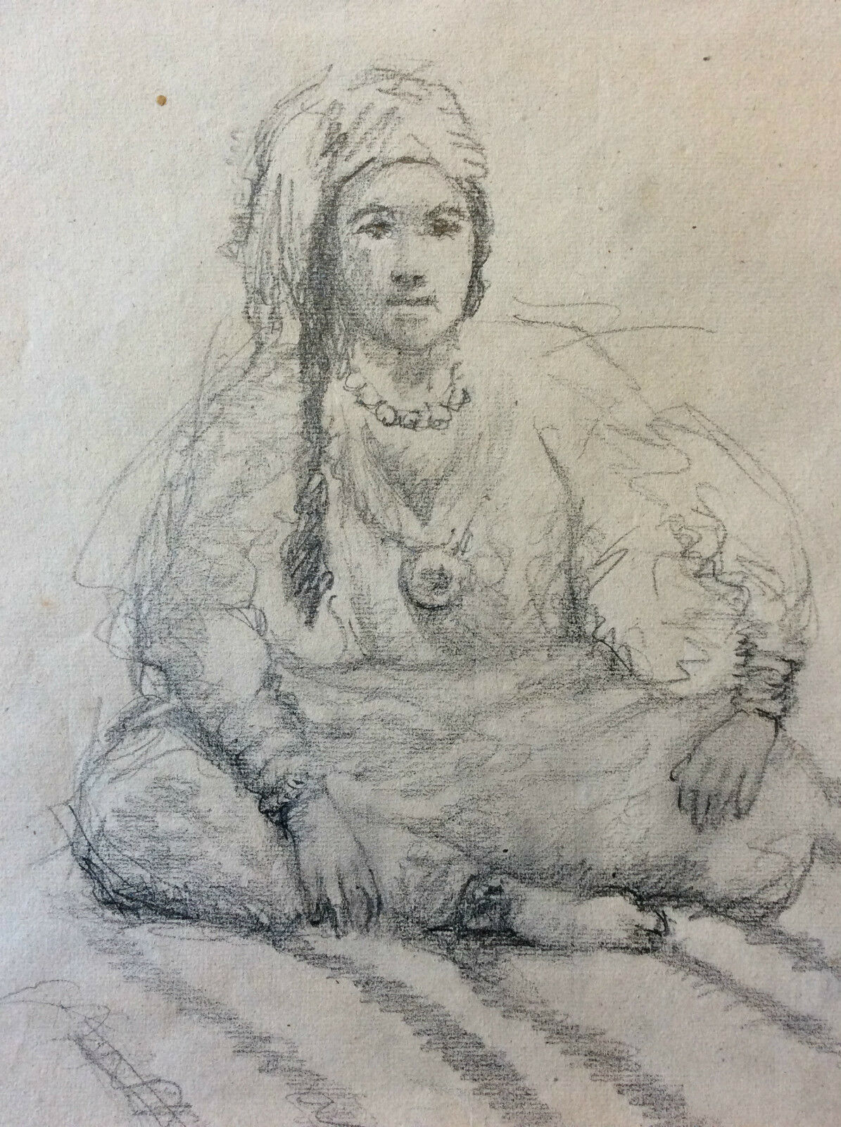orientaliste__portrait_de_femme_berbere__maroc,_algerie__fusain_debut_xxe__anonyme_