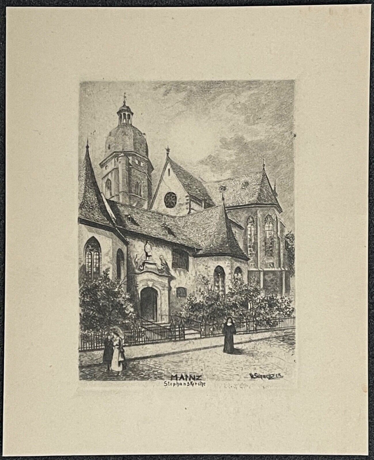 mainz_am_rhein_stephanskirche_mayence_allemagne_c_1910_pointe_seche_schwenzer