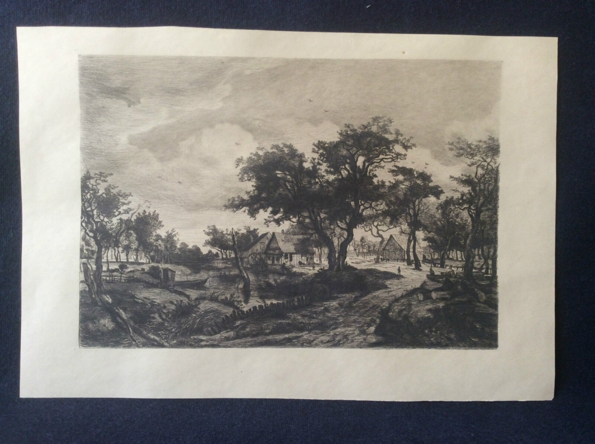 gravure_pointe_seche__campagne,_arbre,_ferme__willem_steelink_jr__1856-1928_
