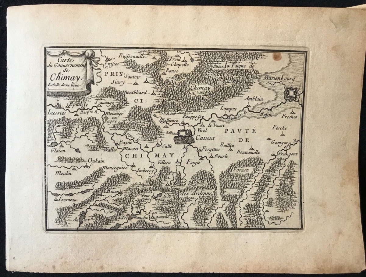 chimay_hainaut_belgium_gravure_au_burin_chimai_belgique_plan_circa_1663