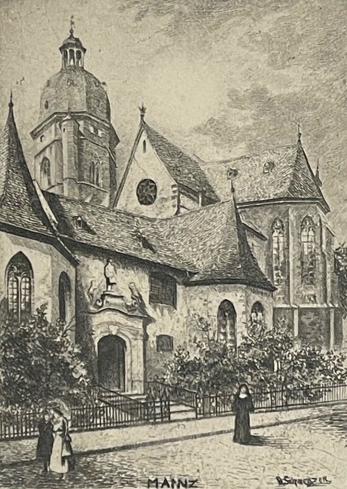 mainz_am_rhein_stephanskirche_mayence_allemagne_c_1910_pointe_seche_schwenzer