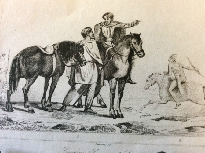 estampe__germanie,_cavaliers_milieu_du_xixeme_siecle_deutschland
