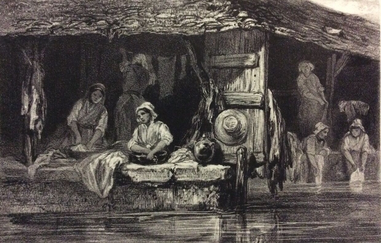 les_lavandieres_lithographie_de_loutrel_editee_par_l_artiste_en_1850_
