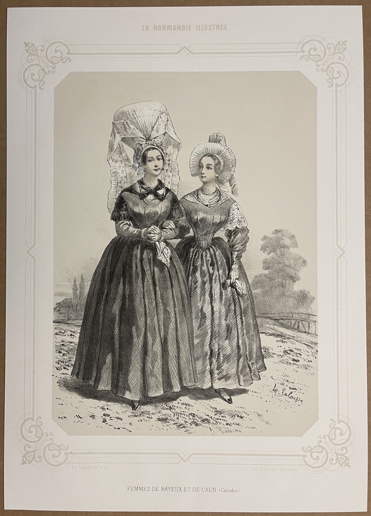 femmes_de_bayeux_et_caen_calvados_lithographie_1852_costume_france