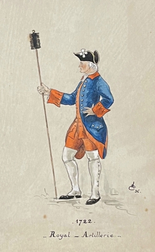 aquarelle_royal_artillerie_1722_de_conquet_1936_1er_regiment_dartillerie_france