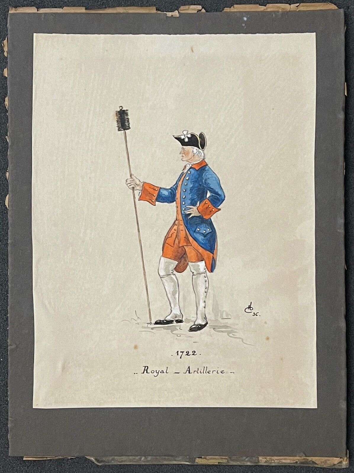 aquarelle_royal_artillerie_1722_de_conquet_1936_1er_regiment_dartillerie_france