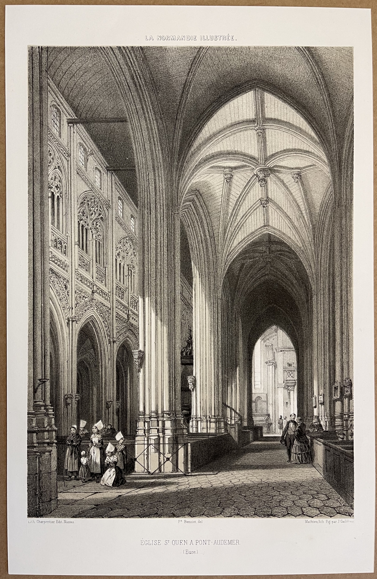 saint-ouen_de_pont-audemer_eure_lithographie_1852_architecture_gothique_normandie