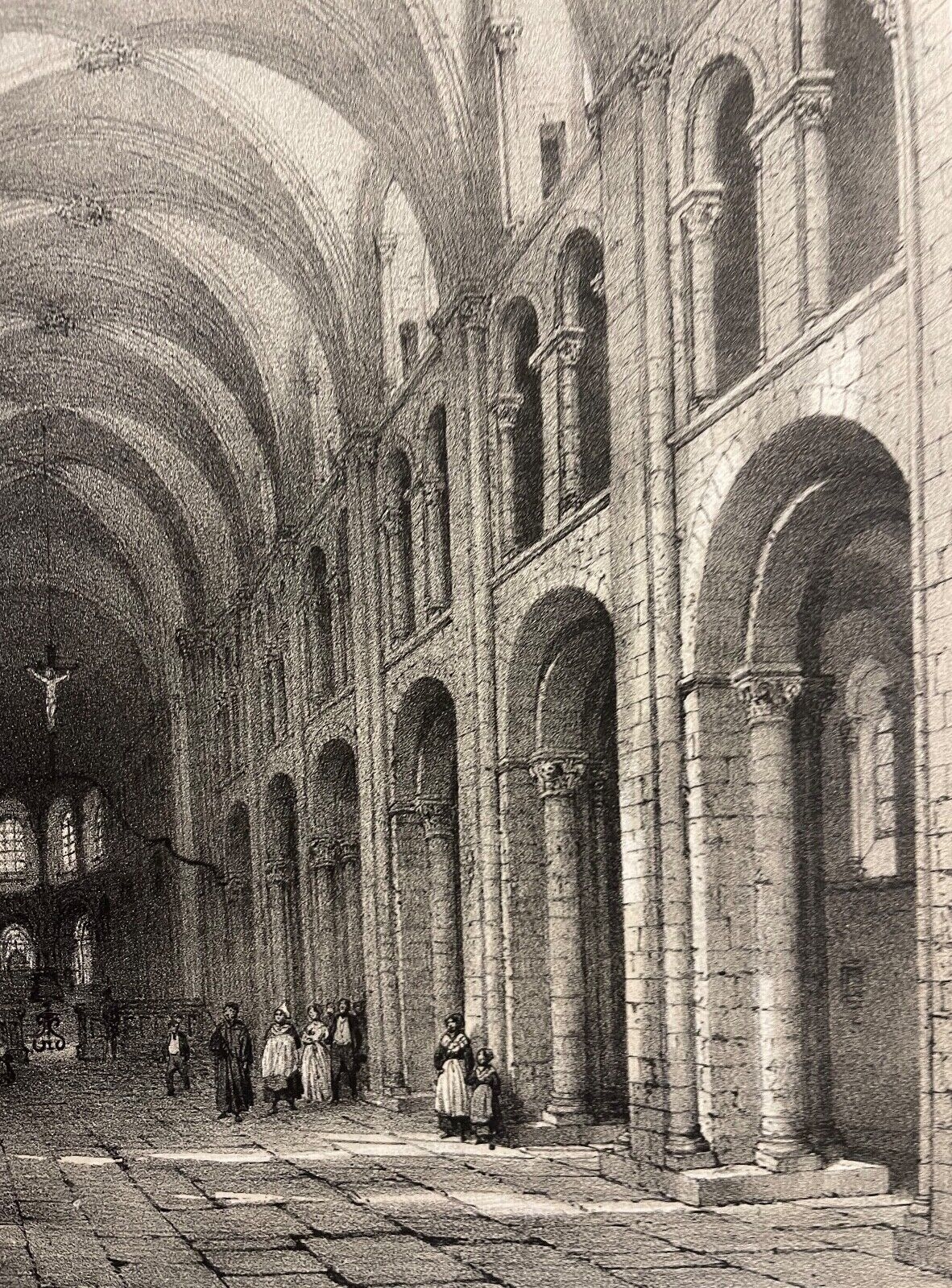 grande_estampe_eglise_abbaye_de_lessay_coutances_1852_normandie_manche_france