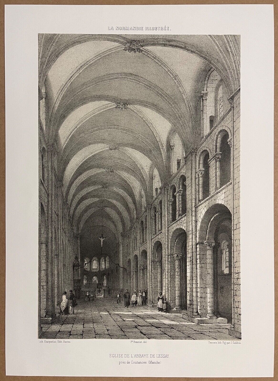 grande_estampe_eglise_abbaye_de_lessay_coutances_1852_normandie_manche_france