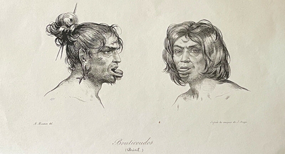 bresil_amerique_du_sud__bouticoudos_natifs_hommes,_colonialisme_gravure_1836