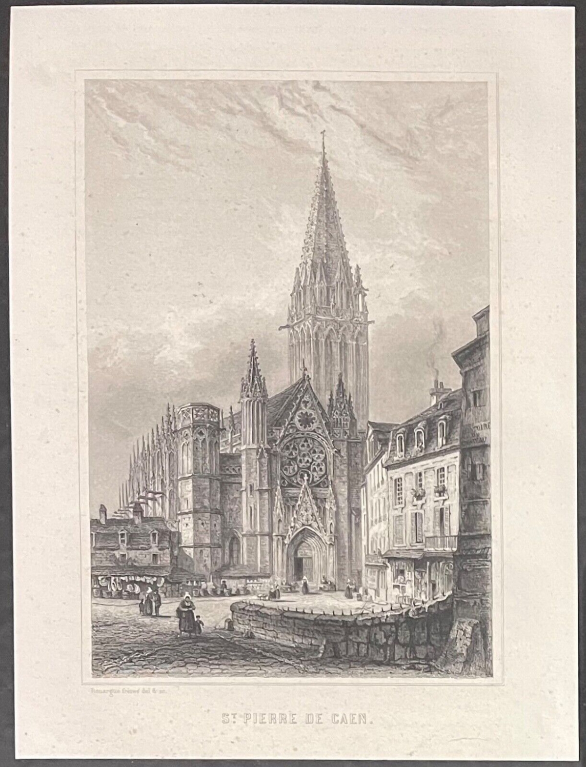 eglise_saint-pierre_de_caen_gravure_rouargue_1838_normandie_france