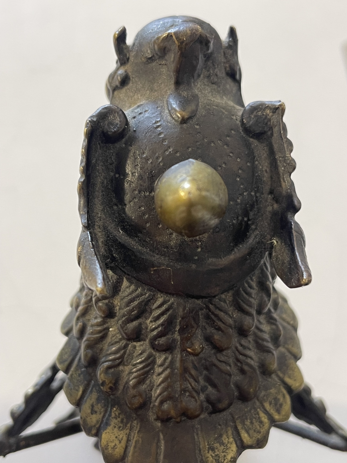 chine_pair_antique_chinese_bronze_mythical_guardian_beasts_male_female_19th