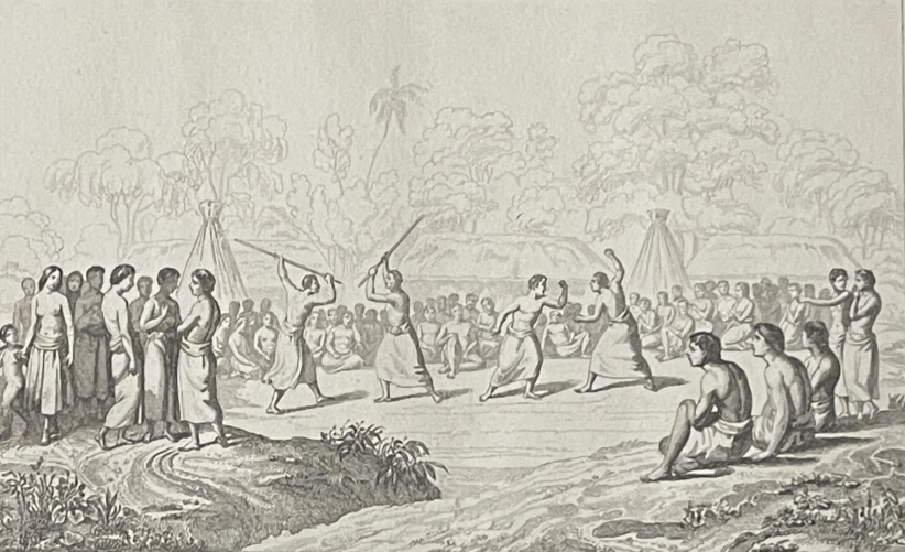 jeux_iles_tonga_lutte_et_baton_oceanie_gravure_de_1837_sport