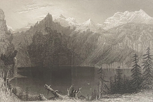 oschinensee_et_blümlisap_1836_switzerland_alpes__gravure_1836_suisse