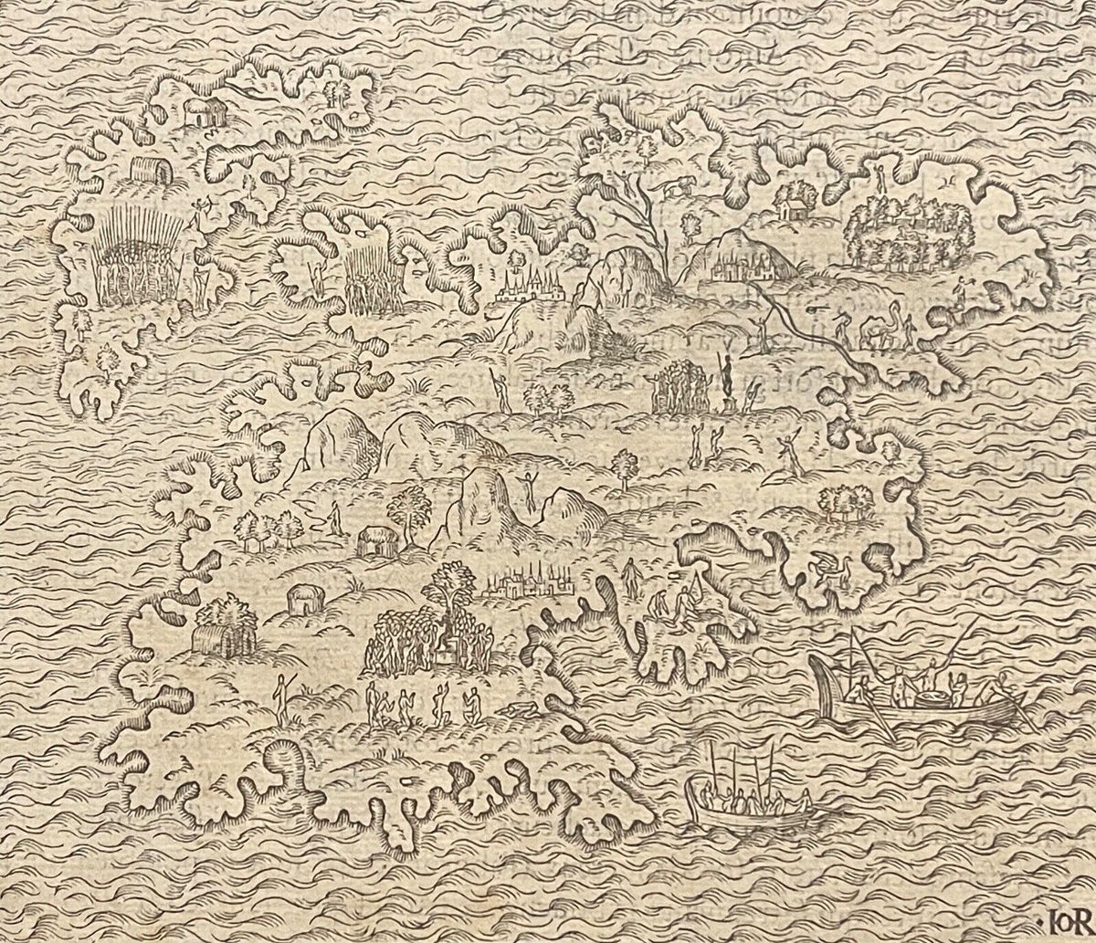 madagascar_1575_map_andre_thevet_woodcut_cosmographie_universelle_early_africa