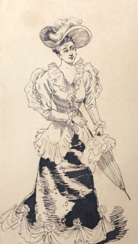 femme_galante_vers_1890_encre_anonyme_parapluie_ombrelle