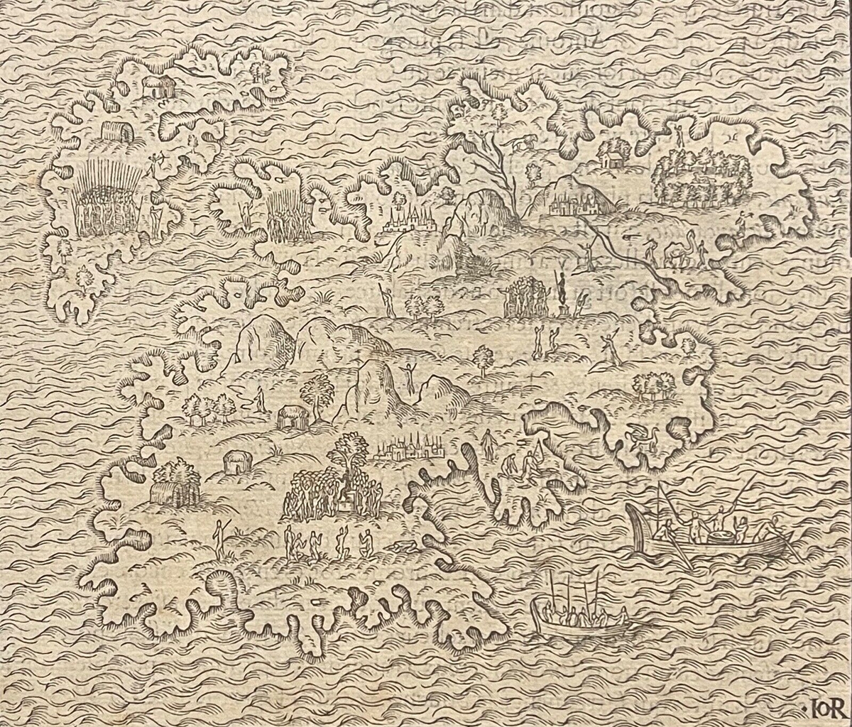 madagascar_1575_map_andre_thevet_woodcut_cosmographie_universelle_early_africa