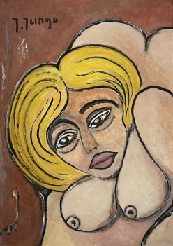 expressionnisme_peinture_femme_blonde_signee_jungo_2eme_moitie_xxeme