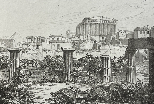 athens_acropolis_propylaea_greece_antique_engraving_1835_parthenon_grece_athenes