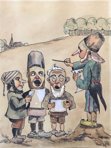 la_chorale_encre_et_aquarelle_signee_?_travail_etranger_?_grande_qualite_c_1917
