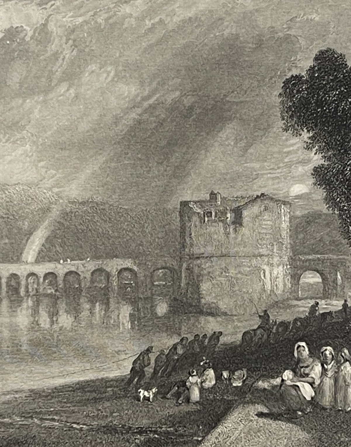 mw_turner_bridge_of_meulun_engraving_1833_cousins_antique_french_landscape_print