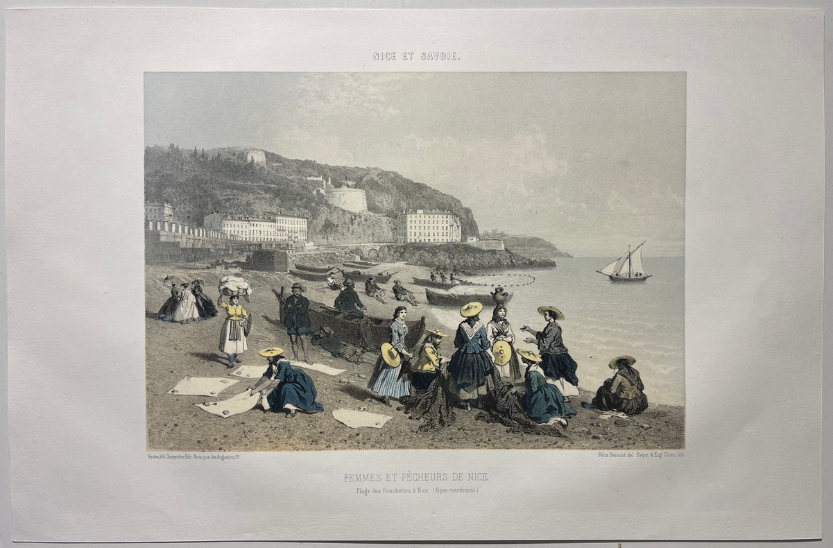 nice_savoie_femmes_et_pecheurs_plage_des_ponchettes_lithographie_1864