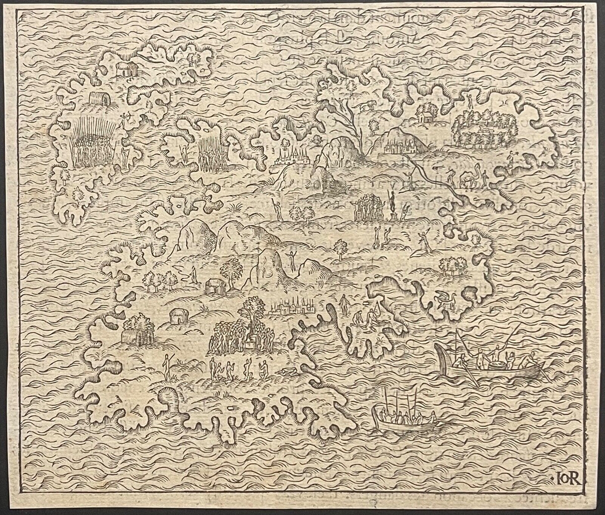madagascar_1575_map_andre_thevet_woodcut_cosmographie_universelle_early_africa