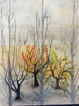technique_mixte__paysage_et_arbre,_signee_c__biligent