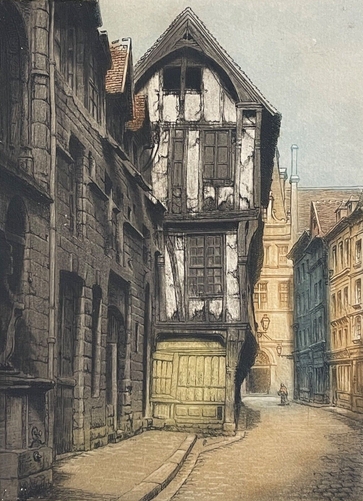 rouen_rue_saint-romain_aquatinte_debut_xxe_seine-maritime_france_debut_xxe